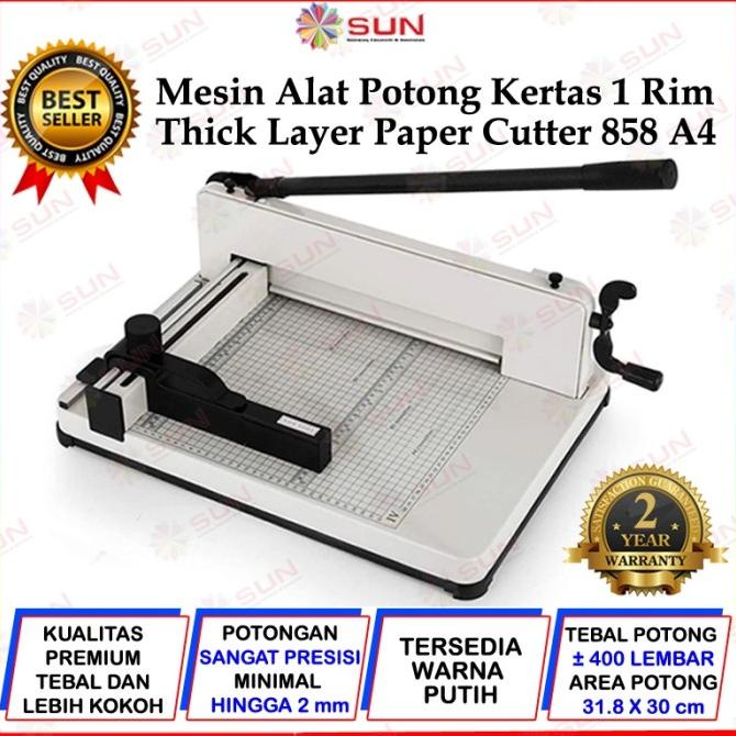 

Alat Pemotong Kertas 1 rim A4 - Mesin Thick Layer Paper Cutter A4 858