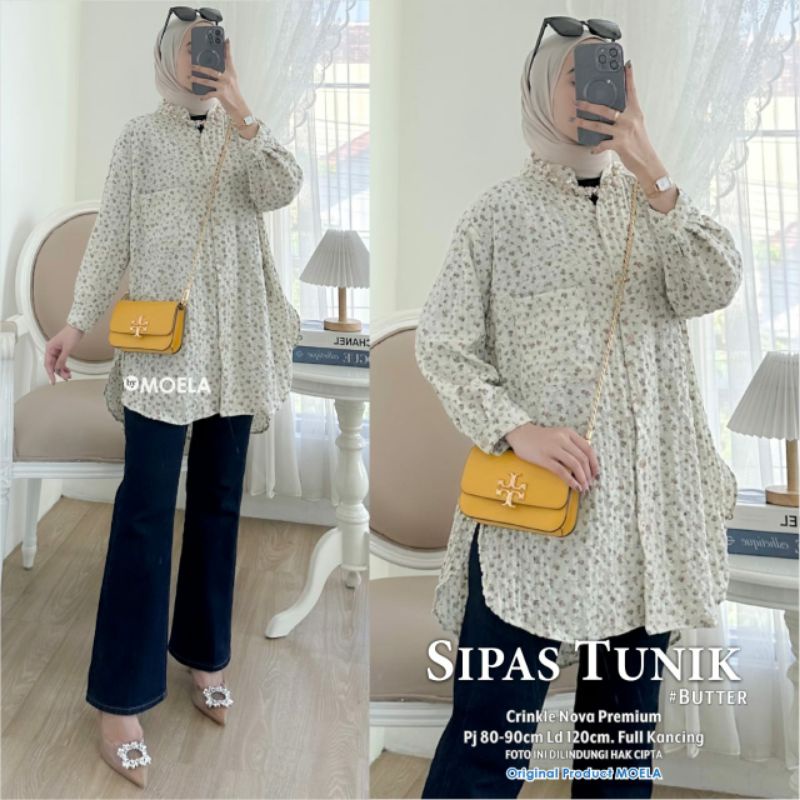 SIPAS TUNIK JUMBO TUNIK CRINKLE MOTIF BY MOELA HIJAB