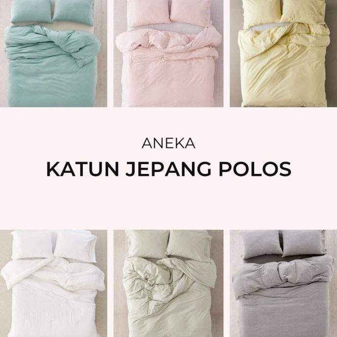 Sprei Only Katun Jepang Polos Uk Single Double Extra King