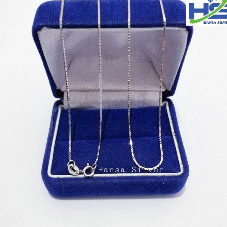 Untuk Andae3E8q Kalung Perak Pria Wanita Silver Asli 925 Lapis Emas Putih Italy Kaca Tipis - Kalung 