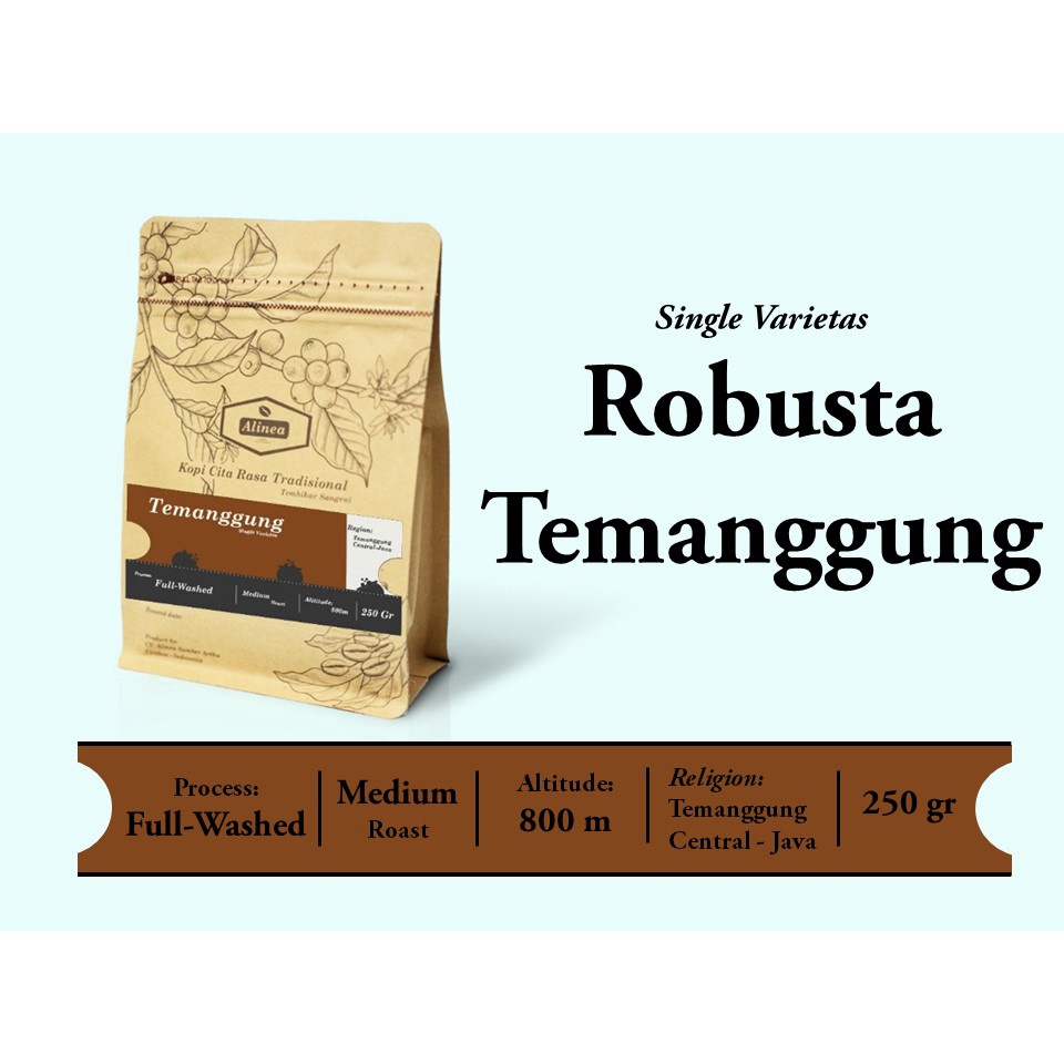 

ALINEA COFFEE - KOPI ROBUSTA TEMANGGUNG 200 gram / ROBUSTA TEMANGGUNG