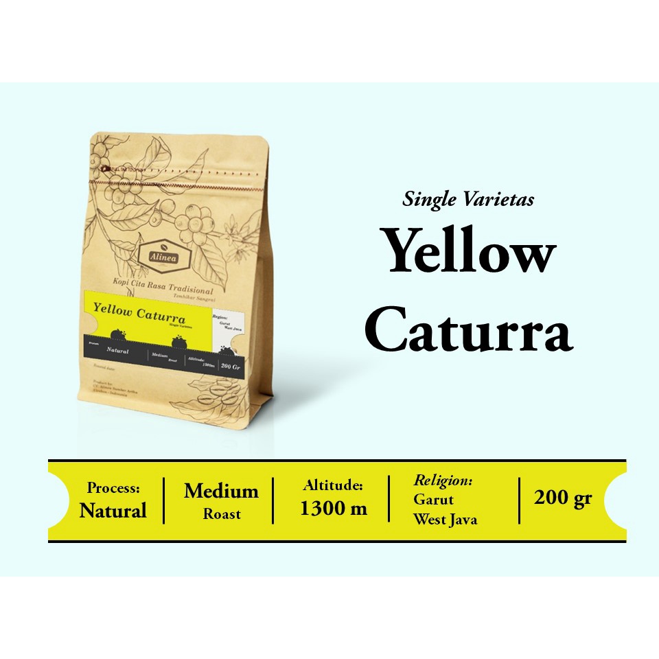 

ALINEA COFFEE - KOPI ARABIKA YELLOW CATURRA 200 gram / ARABICA YELLOW CATURRA