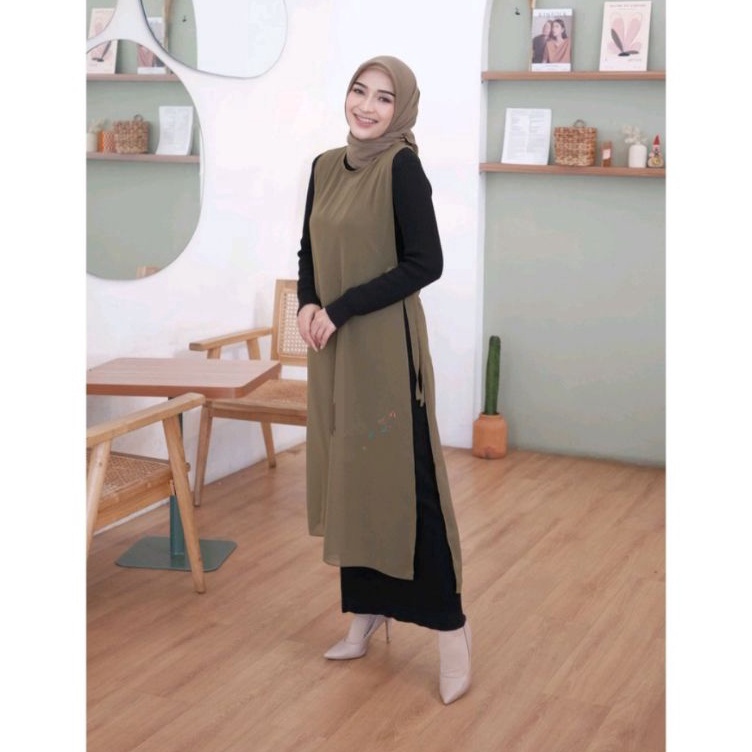 trxIi7I2 outer sojin long vest/outer vest long/outer pesta/outer kondangan/vest long vest/outer polo