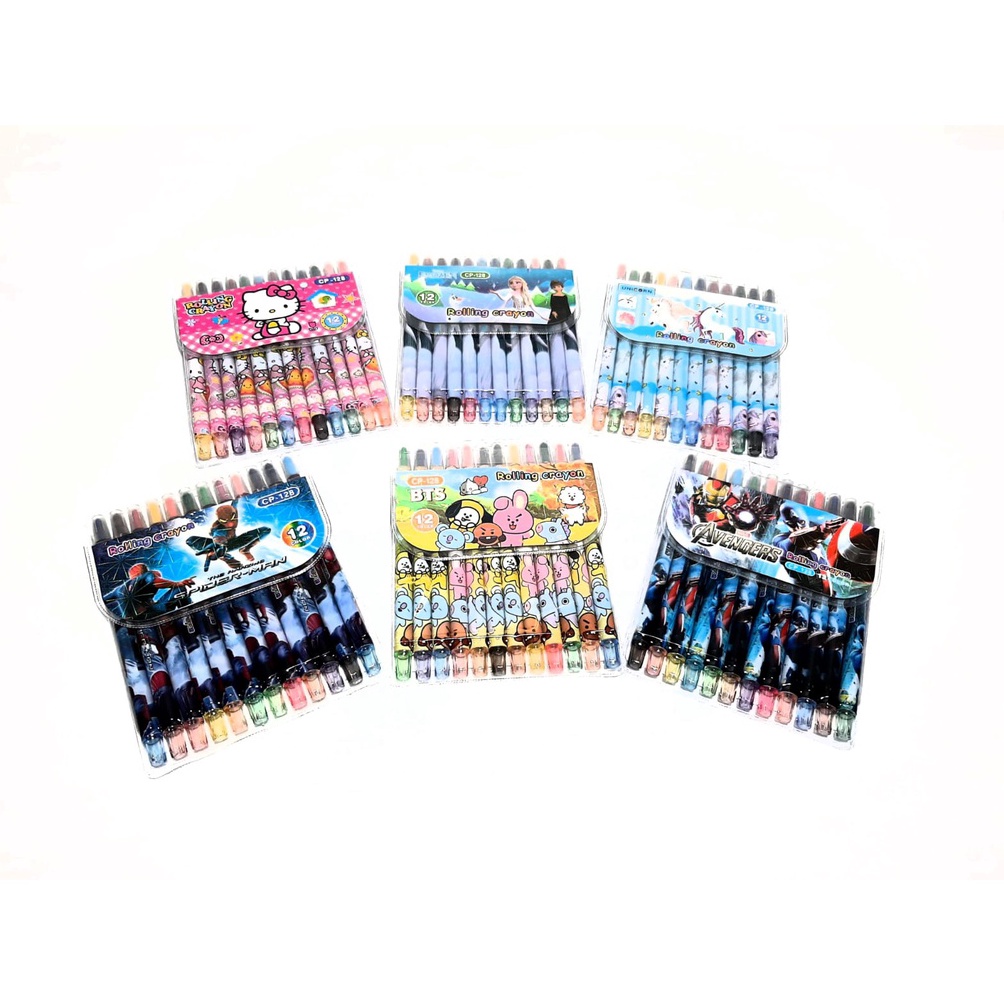 

[PROMO NS1A] Harga Grosir ( 1set /12pcs /Warna ) Crayon/krayon Putar Motif CP-SQ12S Out of Trend