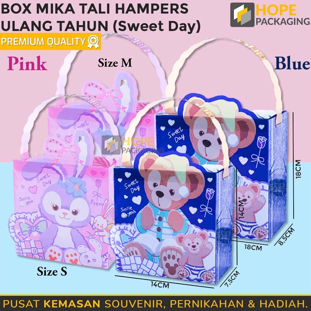 

[PROMO BHD2] Box Mika Tali Hampers Ulang Tahun Anak Lucky Day / Paper Box Souvenir Birthday Motif Karakter YLK