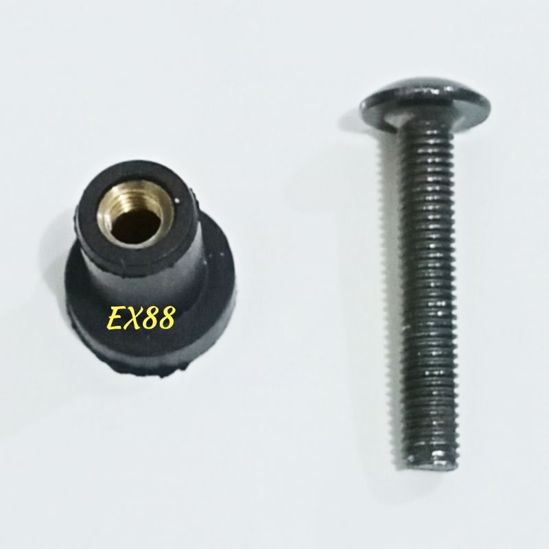 1 BUAH BAUT BESI & MOR MUR KARET VISOR / WINDSHIELD NMAX / AEROX / LEXI / XRIDE / VIXION