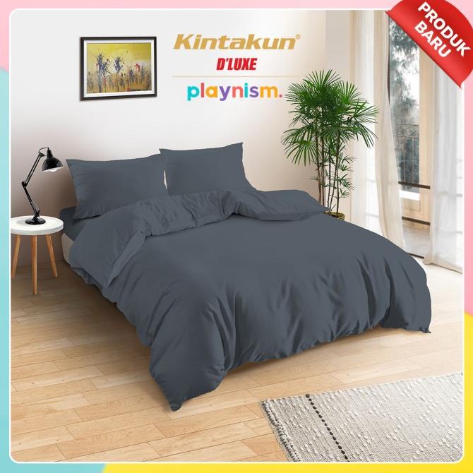 Kintakun DLUXE Bedcover Set Flat 160 / 180 Polos Playnism 20cm