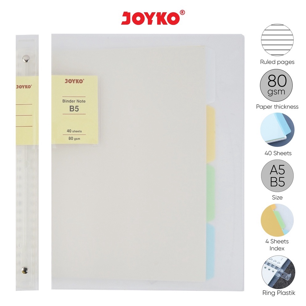 

Shopee brand Binder A5 20 Lubang &B5 26 Lubang Transparent Joyko B5-TP-P144 Kerenz