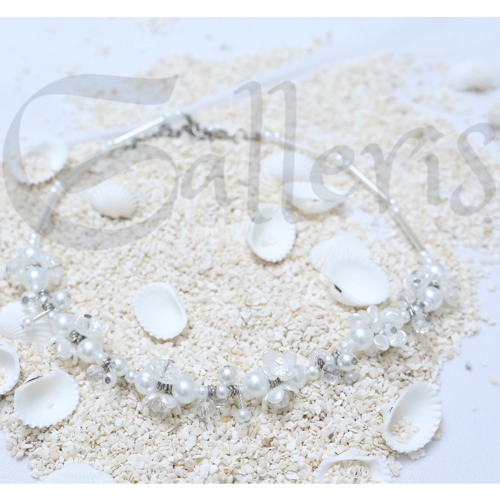 idx4X8j Kalung Hijab [PROMO MURAH JUNI] MANIK KELOPAK PUTIH KECIL MANIK-MANIK BEADS / Kalung Semicol