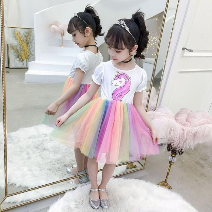 TERLARIS 2-9 TAHUN | DRESS TUTU BAJU PESTA ANAK PEREMPUAN IMPORT UNICORN