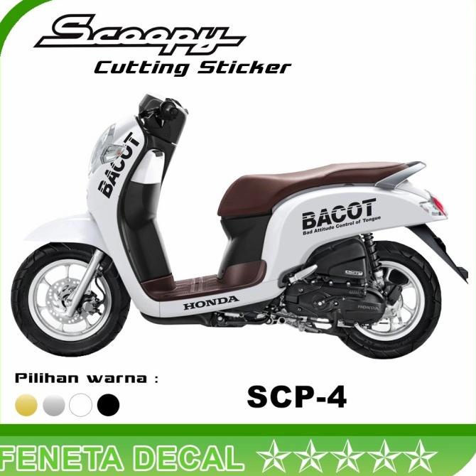 SALE Striping Cutting Sticker Scoopy Putih 2017-2022 BACOT Hitam Termurah