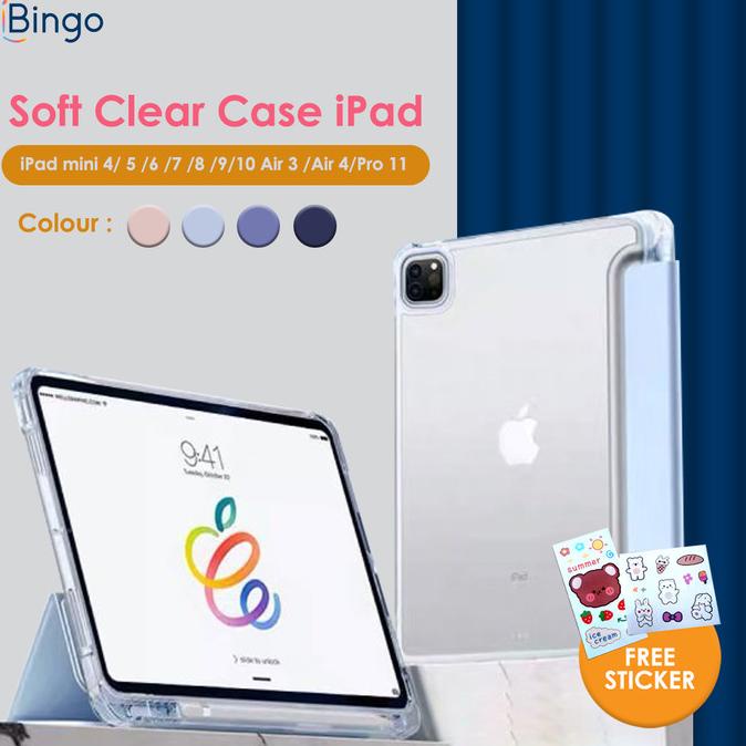Soft Clear Case iPad mini/ 5 /6 /7 /8 /Air 3 /Air 4/Pro With Pen Slot