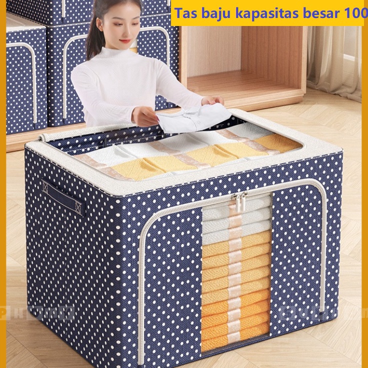 ➶ 24L/72L/100L Tempat baju / tempat penyimpanan baju/ tempat baju lipat/tas baju/storage box 100 lit