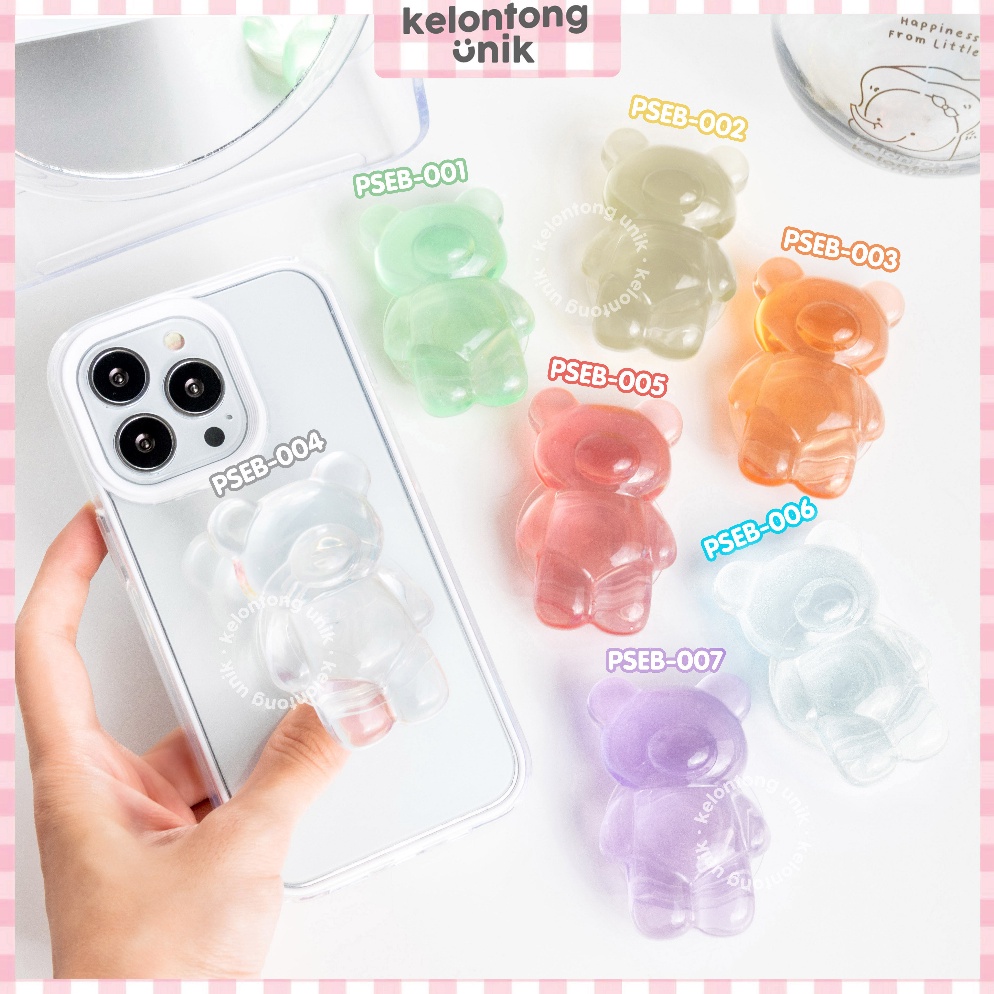 [0YZ54] GUMMY BEAR - Griptok 3D Resin Transparan/ Phone Holder/ Phone Grip Laris =O