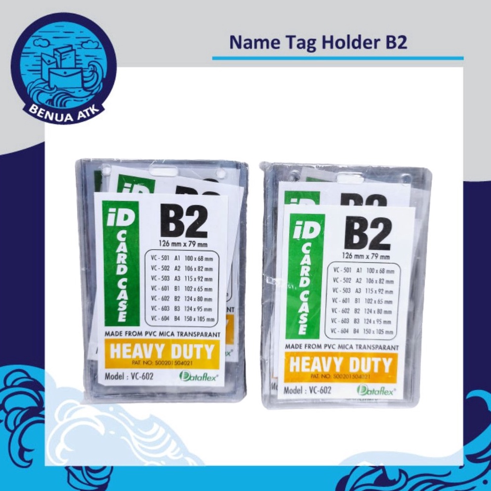 

[CODE BARANG 510EYH] ID Card Holder / Name Tag Plastik Mika B2 Dataflex [isi 20pcs] VC-602 Cashback