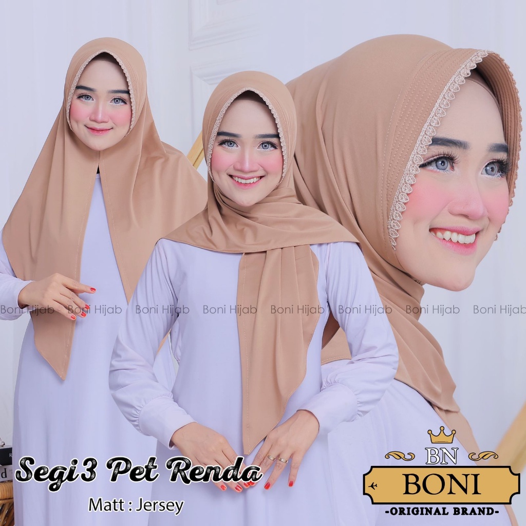 Instan Jersey Segitiga Pet Renda Hijab Instan Jersey Renda Kerudung Segitiga Instan Jersey Segitiga