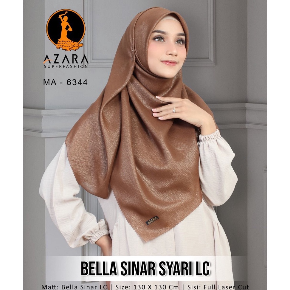 kaki -5 [Bisa COD] Hijab Segi Empat Syari Glowing BELLA SINAR SYAR'I LC  Ori AZARA Square  Laser Cut