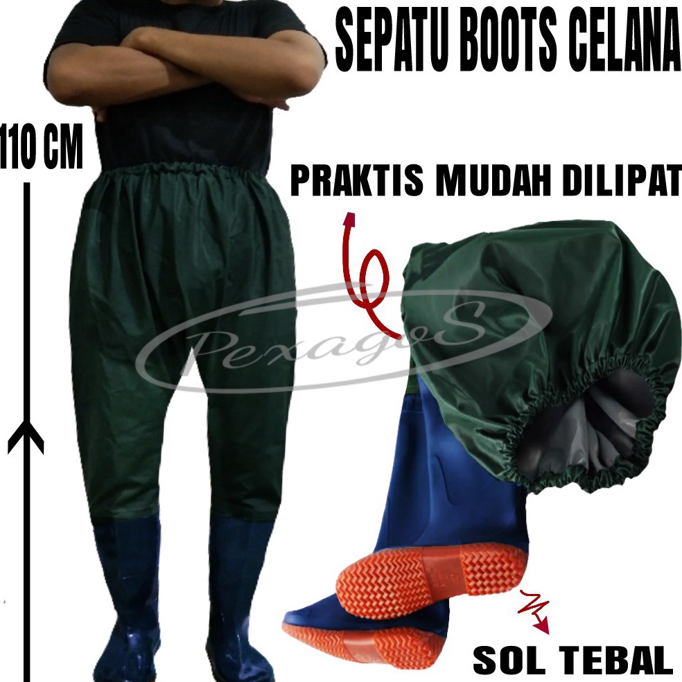 Toko Spesial9q4Pe BOOTS KARET PANJANG CELANA SAMPAI PINGGANG  ((110CM)) SEPATU BOOTS CELANA BOOTS CE