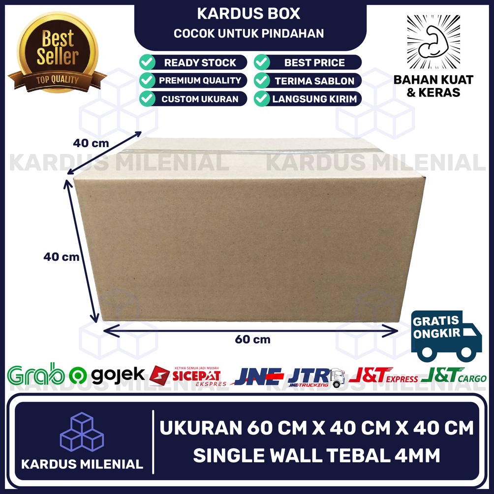 

raau -99 KARDUS BESAR JUMBO PACKING 60x40x40 COCOK UNTUK PINDAHAN RUMAH/KANTOR 7GN