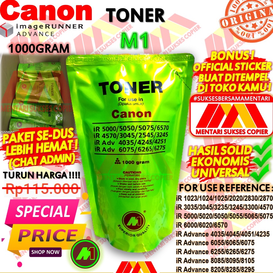 Diskon TONER CANON M1 GREEN TINTA MESIN FOTOCOPY IR 5000 6000 3045 2000 4570 5075 1024 2525 TERBAIK
