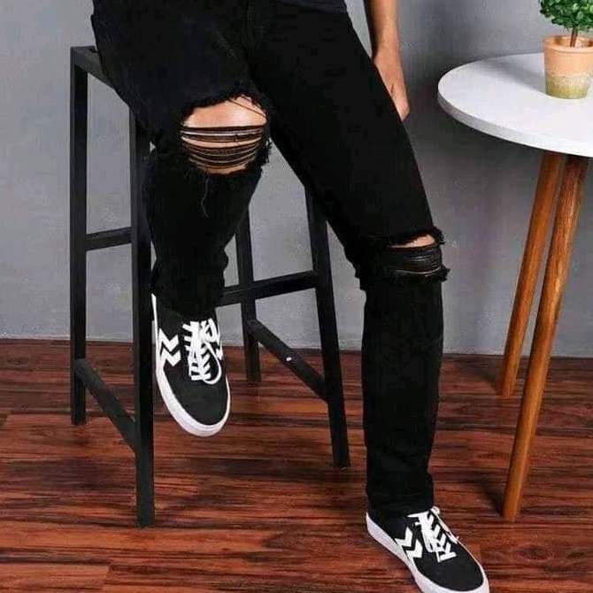 Star sellerU0g0F CELANA JEANS SOBEK PRIA RIPPED ROBEK KOYAK 27-38