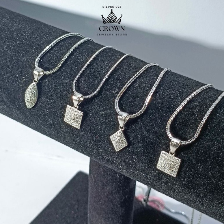 idl2L6x Kalung Silver 925 Plus Liontin Permata | Perhiasan Perak | Silver Jewelry