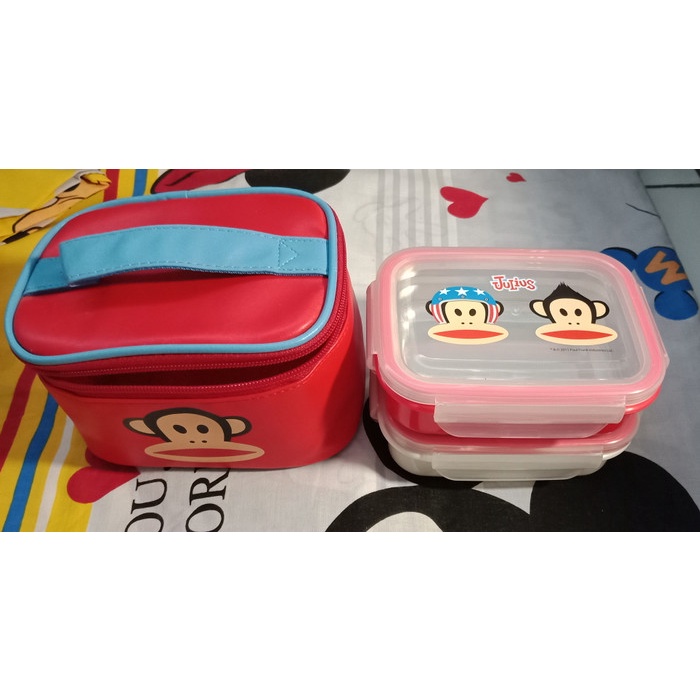 Lunch Box Stainless Steel Paul Frank Set 2 + Bag