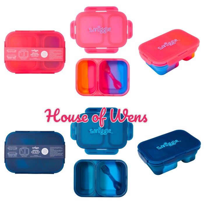 SMIGGLE POP UP SILICON LUNCHBOX DUO ORIGINAL - KOTAK MAKAN SMIGGLE