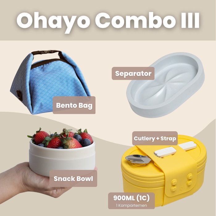 SWANZ Ohayo Bento Lunch Box Set III - Bekal Makan Anak dan Dewasa