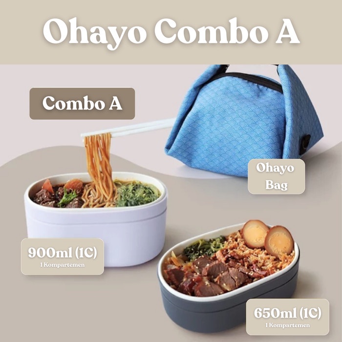 SWANZ Ohayo Bento Lunch Box Set A - Bekal Makan Anak dan Dewasa