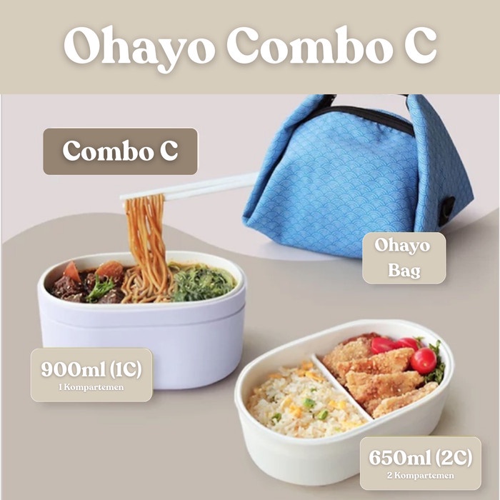 SWANZ Ohayo Bento Lunch Box Set C - Bekal Makan Anak dan Dewasa