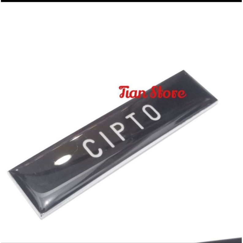 

name tag /nama dada hitam putih gravo stiker di lapis viberglas magnet,paku,peniti