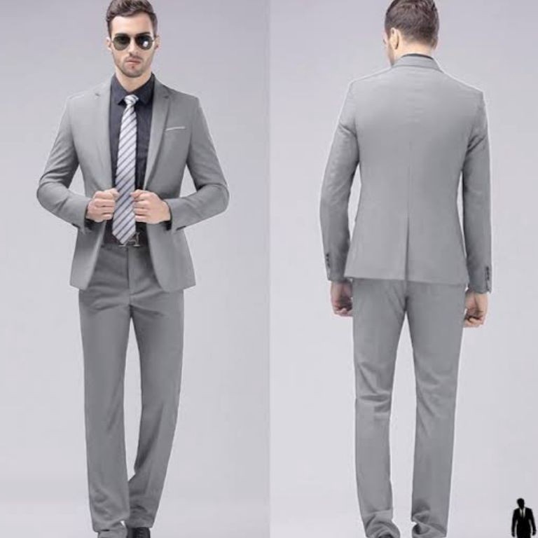 H6NJV jas dan blazer setelan pria formal/casual warna abu muda Model Baru ⌒