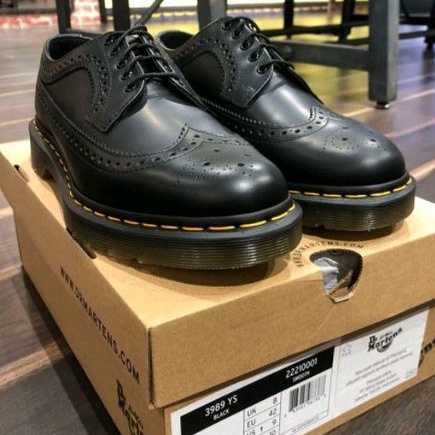 SEPATU KULIT DR. MARTENS 3989 YS BLACK SMOOTH UNISEX SHOES ORIGINAL
