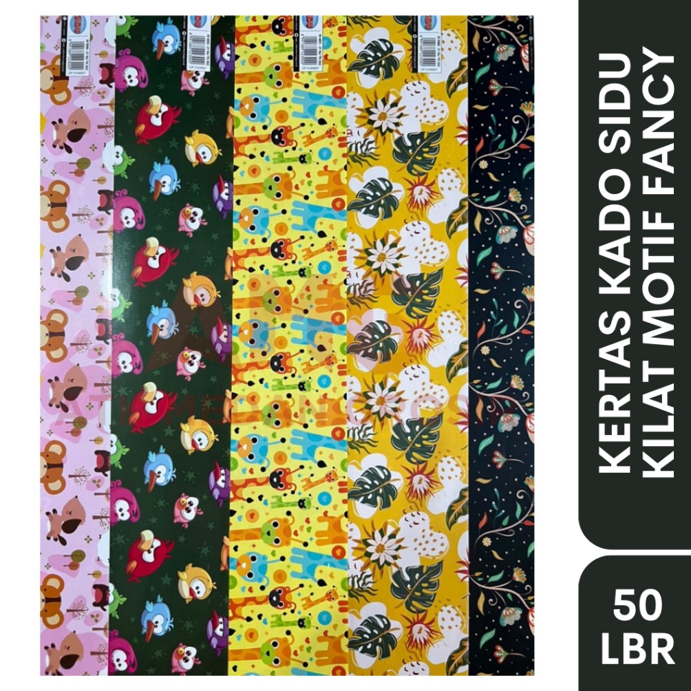 

QWF-72 KERTAS KADO KILAT ISI 50 LEMBAR MERK KIKY DAN SIDU M07