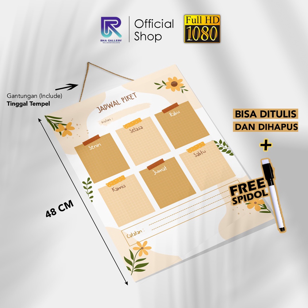 

ZLKJ-74 Planner Jadwal Piket Kelas Perlengkapan Kelas Papan Board Aesthetic 32x48 cm 214