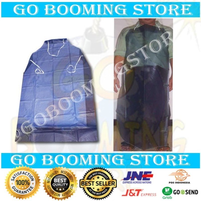 Terlaris Apronku Apron Full Tahan Air/ Celemek Full Anti Air / Celemek Apron Vinyl Biru