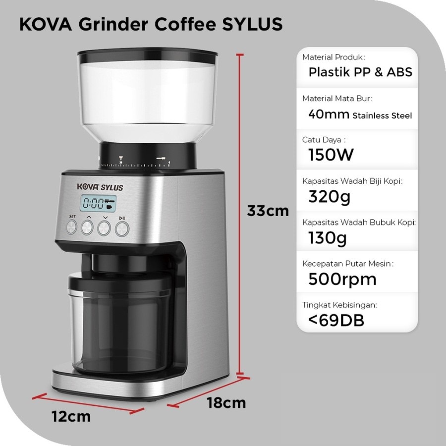 Grinder Coffee Mesin Grinder Kopi Kova Sylus