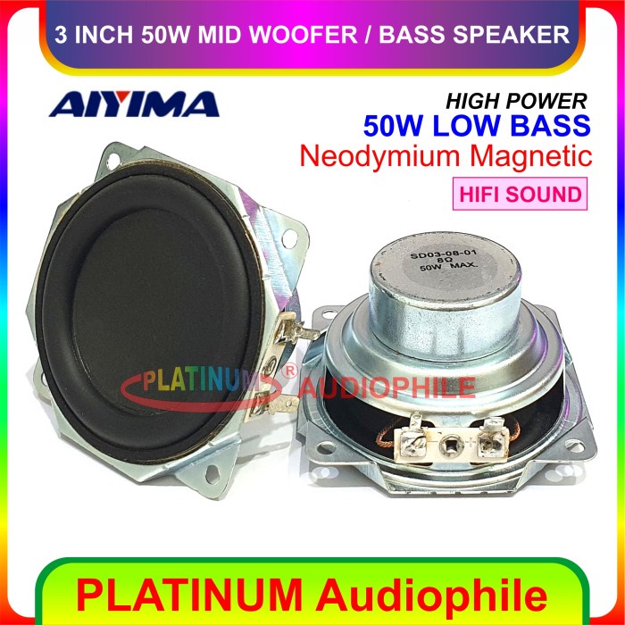 Terlaris Speaker 3 Inch 50W Hifi Mid Woofer Neodymium Magnet 3 In Low Bass