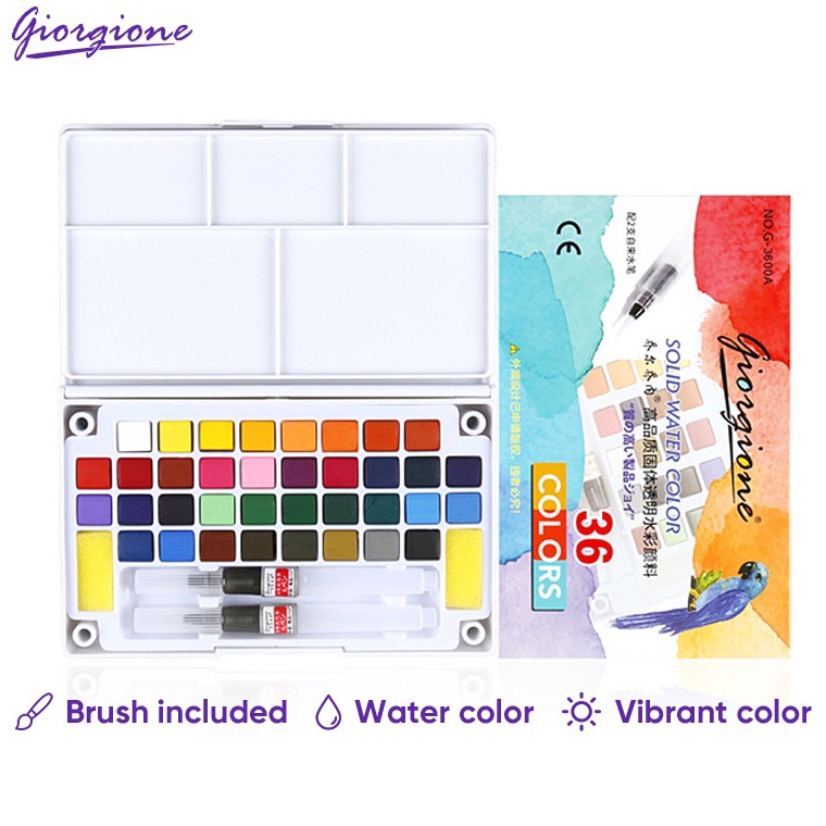 

Berkualitas Giorgione Cat Air Solid Watercolor Paint Transparent 18/24/36 Warna Free Brush Bring it Now