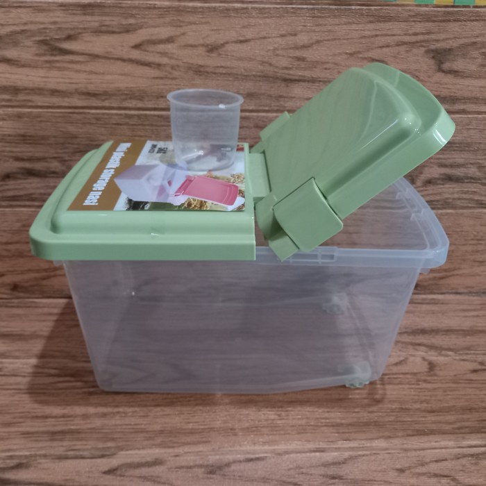 Unik Rice Box Tri J 5 Kg / Tempat Kotak Beras Mini Plastik Tutup 5 Kg Bergaransi