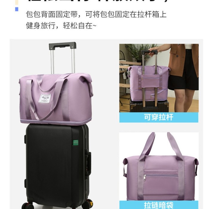 Travel Bag Wanita Tas Traveling Oxford Jumbo Waterproof Import