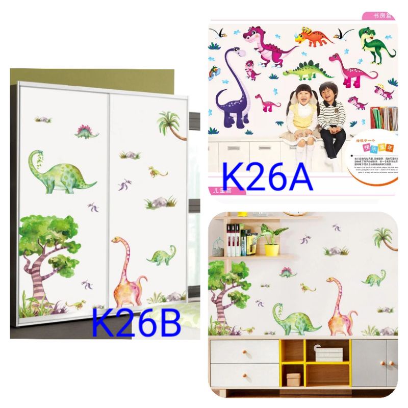 Wallsticker anak dinosaurus stiker dinding motif dinosaurus