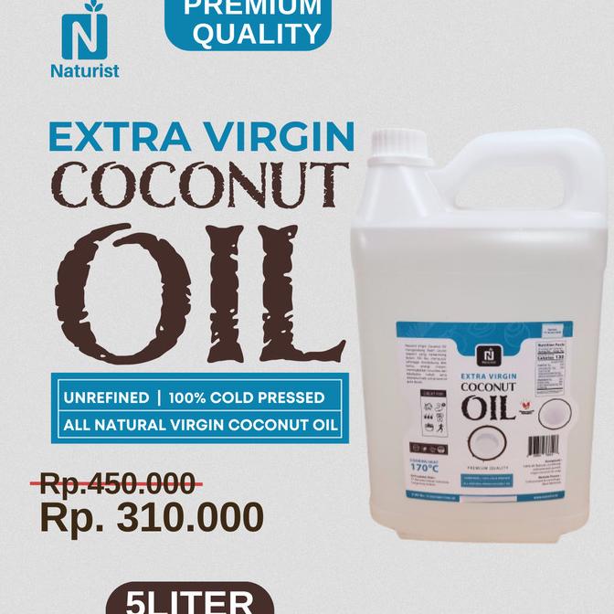 

NATURIST VCO VIRGIN COCONUT OIL 5 LITER VCO MINYAK KELAPA MURNI EVCO