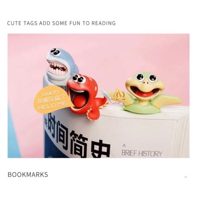 

Pembatas Buku Unik / Bookmark Edisi Sea Animals Imut 3D Lux Limited