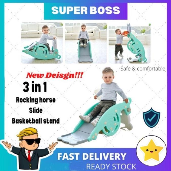 promo Prosotan Mainan Anak 3 in 1 - Kuda goyang - basket stand, HADIAH ULTAH ready stock