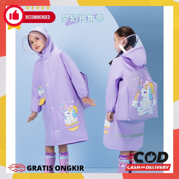 Jas Hujan Kid'S Perempuan Laki Laki Karakter Lucu Raincoat Anti Rembes Js Hyjan Setelan Terlaris Man