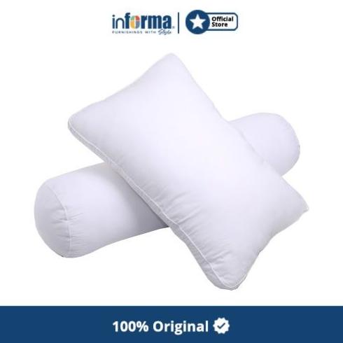 Informa Set 2 Pcs Bantal & Guling Dacron - Putih