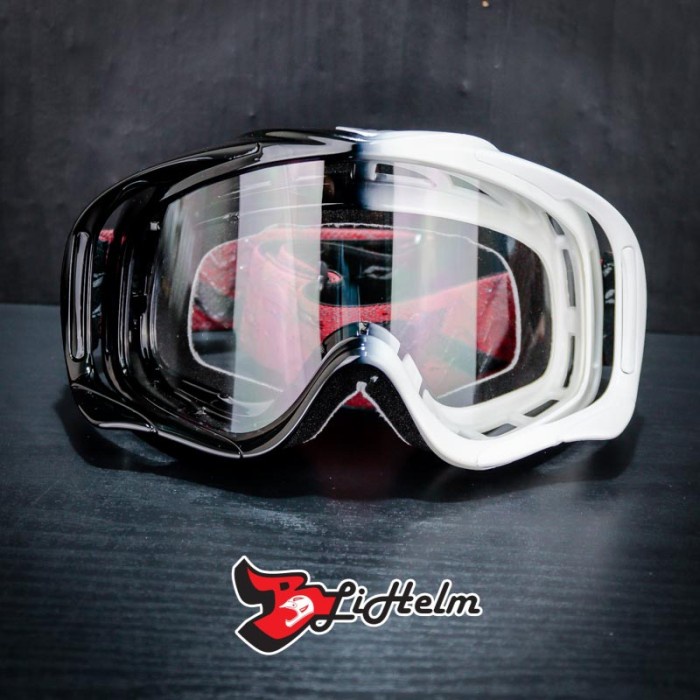 GOGGLE CROSS JPX WHITE BLACK CLEAR GOOGLE MOTOCROSS JPX TRAIL HELMET