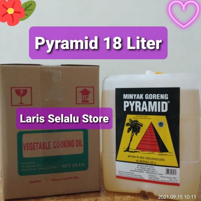 

minyak goreng kelapa pyramid 18 liter kemasan jerigen